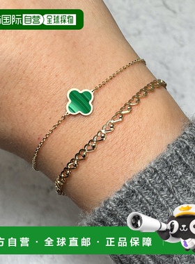 自营 the loverySmall Malachite Single Clover Bracelet - mala