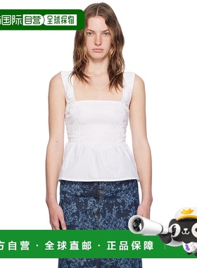 1h可退 香港直邮潮奢 GANNI 甘尼 女士 白色 Smock Strap 上装 F9