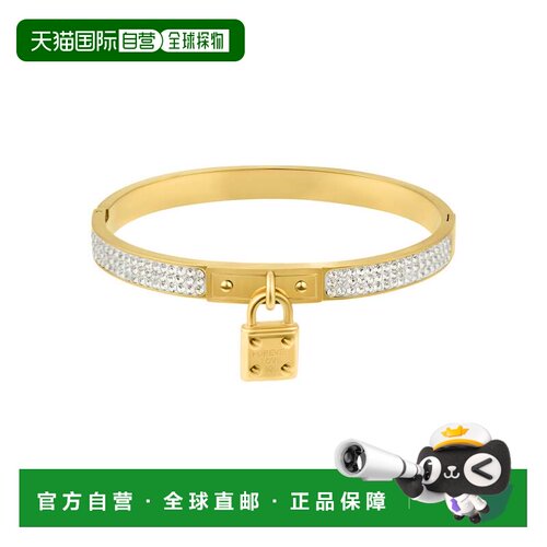 自营adorniaTarnish Resistant 14k Gold Plated Pave Lock Bangl