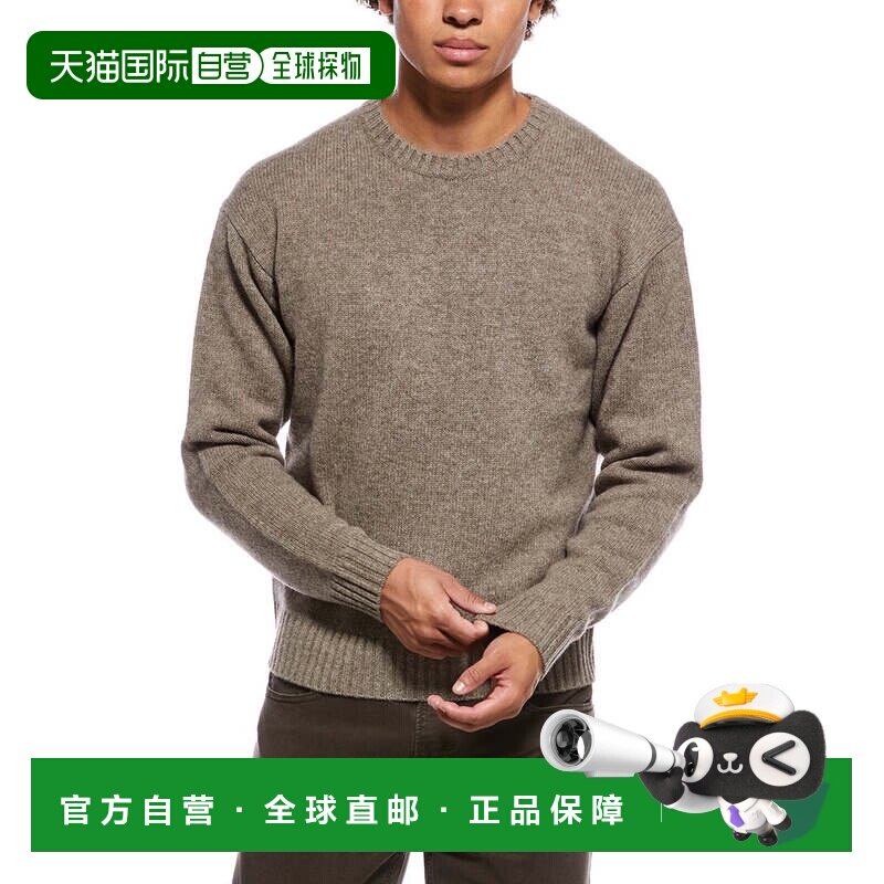 自营frame denimFRAME牛仔羊毛 & 牦牛混纺圆领毛衣-棕色 美国奥