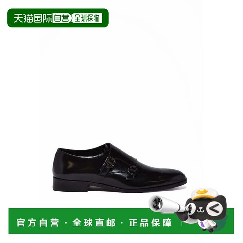 自营emporio armaniBrushed Monkstrap - Black - black 美国奥莱