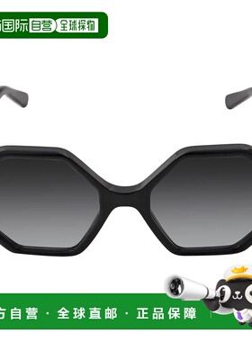 自营Salvatore Ferragamo Grey Gradient Hexagonal Ladies Sungl