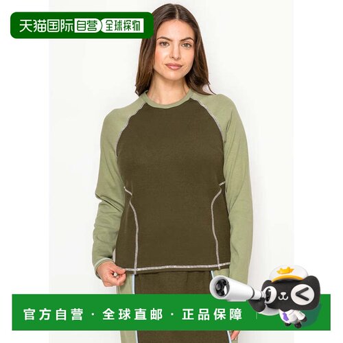 自营yal new yorkOlive Two-Tone Cotton T-Shirt - olive 美国奥
