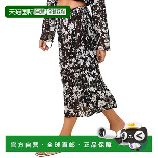 黑色 自营 striped纯色条纹Ziva裙子 美国奥莱直发a字裙 solid