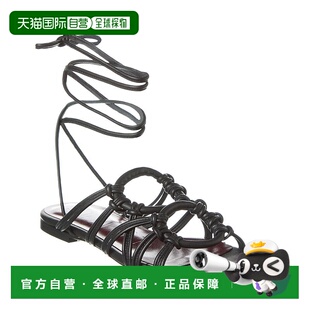 自营 STAUD Adeline 系带皮革凉鞋 - 黑色 美国奥莱直发