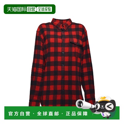 自营dsquared2Red And Black Checked Wool Shirt 美国奥莱直发