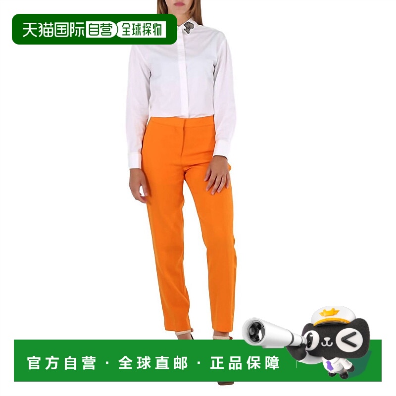 自营burberryAimi Mid-Rise Tailored Trousers In Deep Orange -
