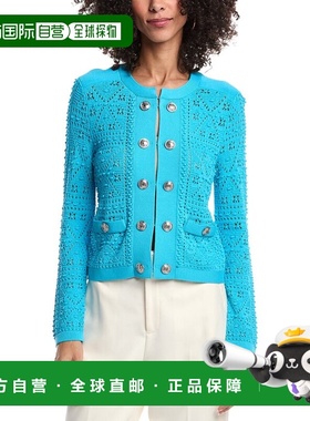 自营Milly Pointelle Knit Jacket - blue 美国奥莱直发