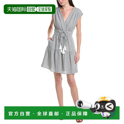 自营Julia Jordan Poly Yarn Dye Stripe Mini Dress - white 美