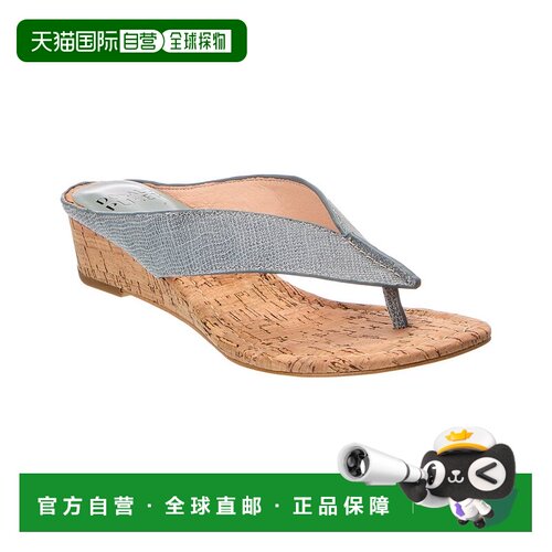 自营Donald Pliner Vylette皮革凉鞋-灰色坡跟 美国直发奥莱