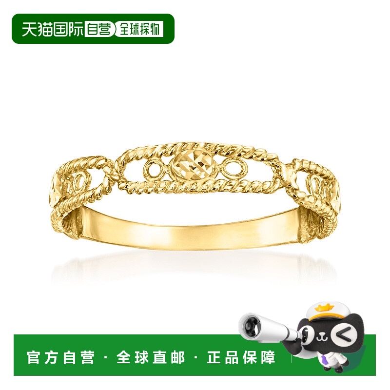自营Ross-Simons Italian 14kt Yellow Gold Rope-Edge Station R