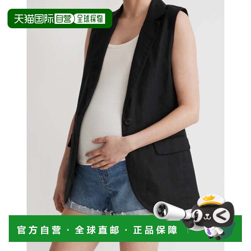 自营Madewell Over The Belly孕妇短裤女式23号蓝色牛仔弹力JDM43