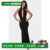 bla Plunge Women 自营Bebe Floor Halter Dress Neck Length