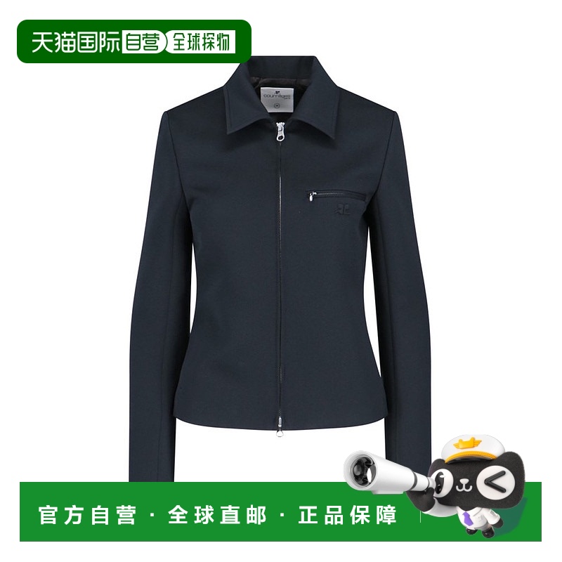 1h可退 香港直邮潮奢 Courreges 女士 拉链斜纹夹克 324CBL202PL0