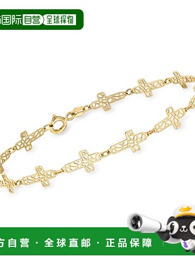 自营Ross-Simons Italian 14kt Yellow Gold Openwork Cross Stat