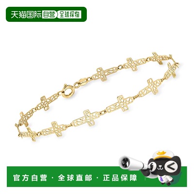 自营Ross-Simons Italian 14kt Yellow Gold Openwork Cross Stat