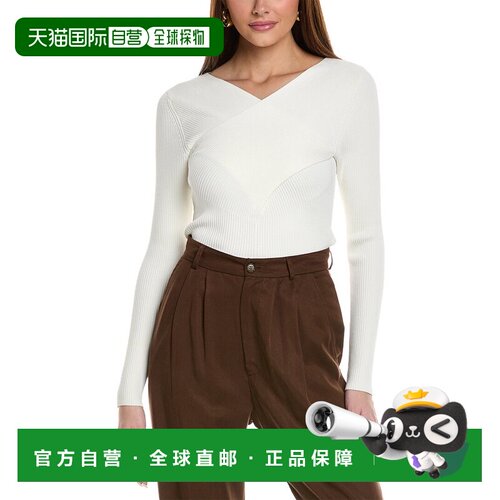 自营Reiss Heidi Cross Front Knitted Top - white 美国奥莱直发
