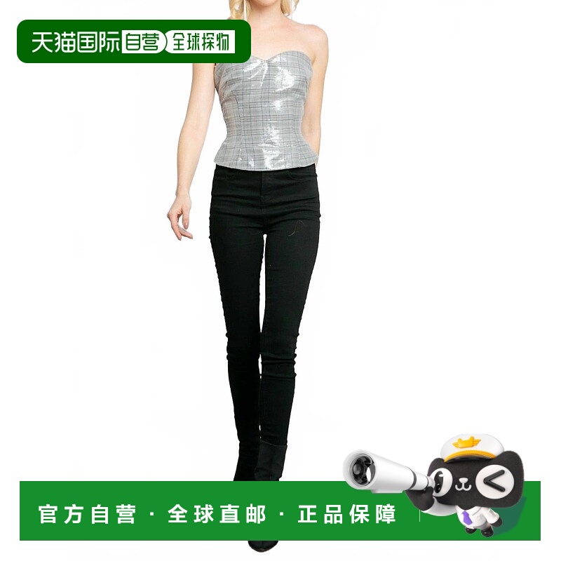 自营eva francoOtto Strapless Corset Top In Zion Plaid - zion