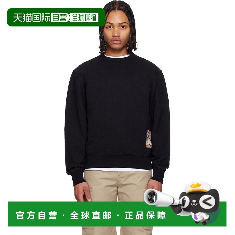 1h可退 香港直邮潮奢 Burberry 巴宝莉 男士 黑色 Check Label Co