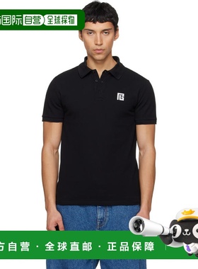 香港直邮潮奢 Balmain 巴尔曼 男士 黑色 Embroidered Cotton Pol