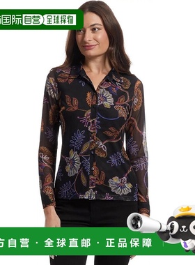 自营Johnny Was Women's Janie Smocked Sleeve Tee, Delphini -