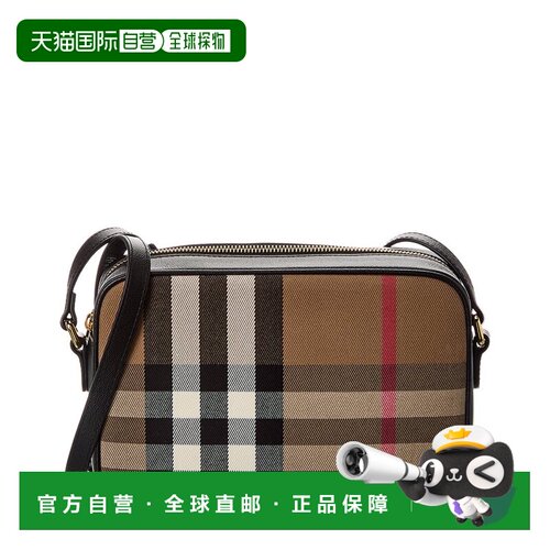 自营Burberry Check Canvas & Leather Camera Bag - beige 美国