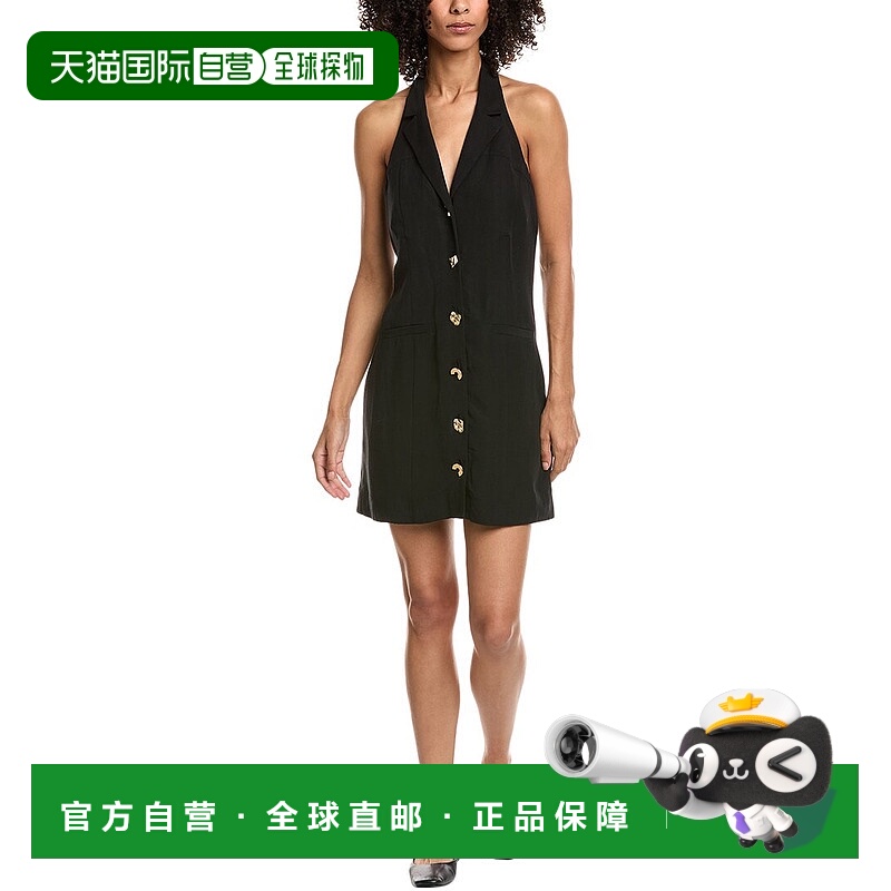 自营ba&sh Gelsy Linen-Blend Halter Dress - noir 美国奥莱直发