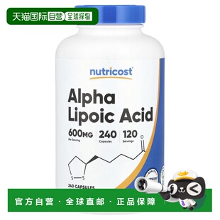 香港直邮Nutricost，α-硫辛酸，600 毫克，240 粒胶囊，（每粒胶