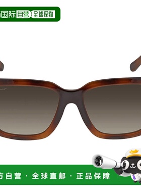 自营Salvatore Ferragamo Grey Rectangular Ladies Sunglasses S