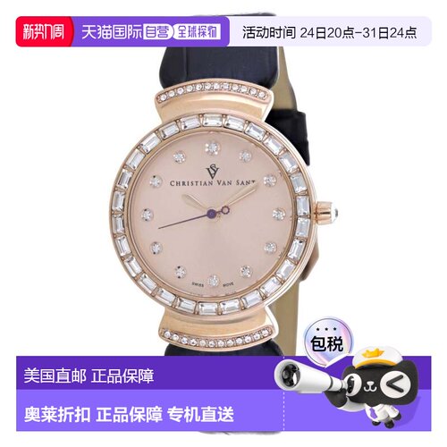 自营Christian Van Sant Women's Nova Rose Gold Round 34mm - r