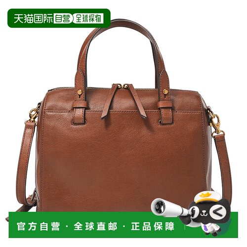 自营Fossil Women's Rachel Leather Satchel - brown 美国奥莱直