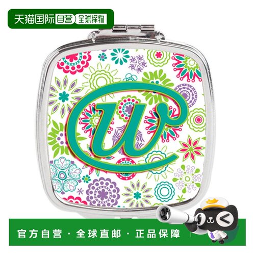 自营Carolines Treasures CJ2011-WSCM 字母 W 花朵粉红色蓝正品