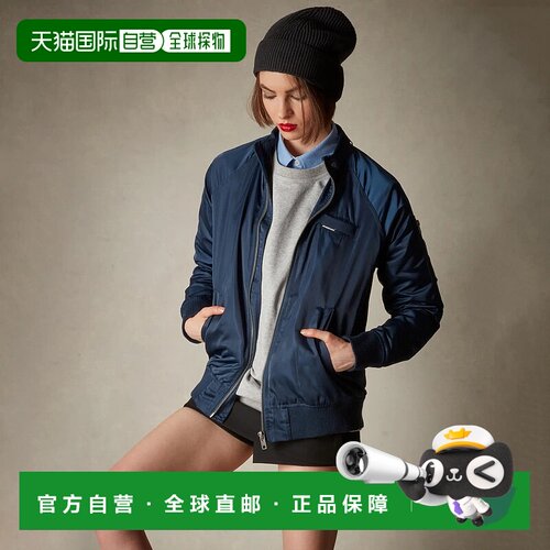 自营members onlyWomen's Satin Bomber Jacket - navy 美国奥莱