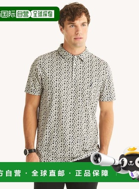 自营Nautica Mens Navtech Printed Polo - navy seas 美国奥莱直