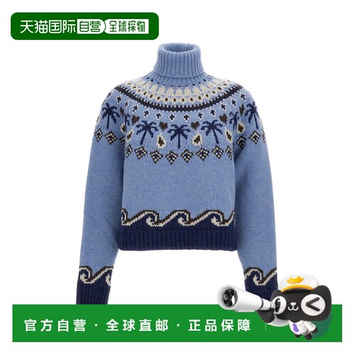 自营alanui浅蓝色甜美冬季新羊毛毛衣-蓝色 美国奥莱直发