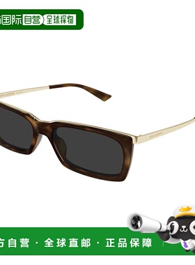 自营Saint Laurent Sunglasses Rectangle Full Rim, Black/gold