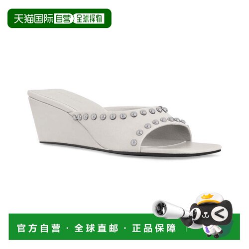 自营 Rebecca Minkoff Leather Wedge Sandal - white 美国奥莱直