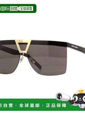 自营Saint Laurent Sunglasses Shield Semi Rim, Black Frame An