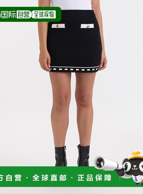 自营Ellen Tracy女式撞色镶边裙-黑色 半身裙包臀裙美国奥莱直发