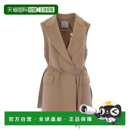 自营sportmax无袖双排扣西装外套配管状腰带-中性 美国奥莱直发