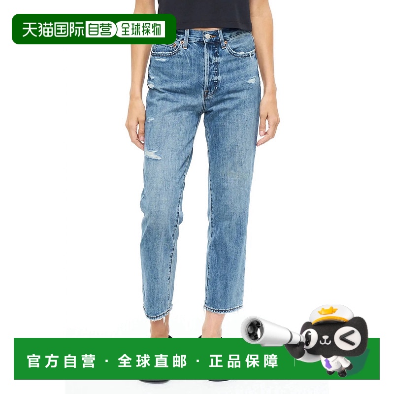 自营 pistola查理高腰直筒牛仔裤在剂-剂 美国奥莱直发直筒裤