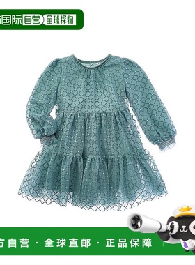 自营 Mayoral Jade Polka Dot Tulle Dress - green 美国奥莱直发