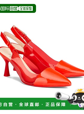自营 AGL水晶Ide皮革吊带-红色 美国奥莱直发高跟鞋单鞋