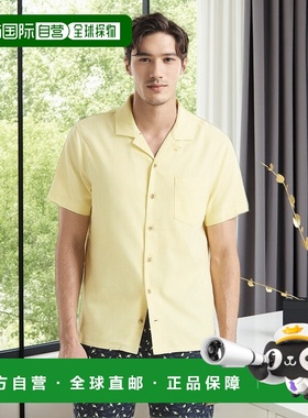 自营 Nautica男式Jaws X Nautica短袖露营衬衫-黄色结 美国奥莱直