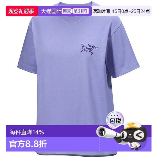 加拿大直邮始祖鸟Kragg女士户外运动透气棉小鸟短袖T恤新款