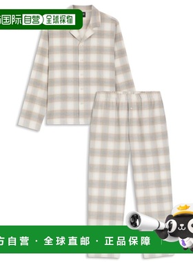 自营bossVichy-check pyjama set in cotton flannel - white 美
