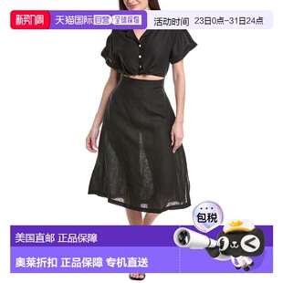 Cut Out black 美国奥 Dress Playa Midi 自营Vitamin Linen