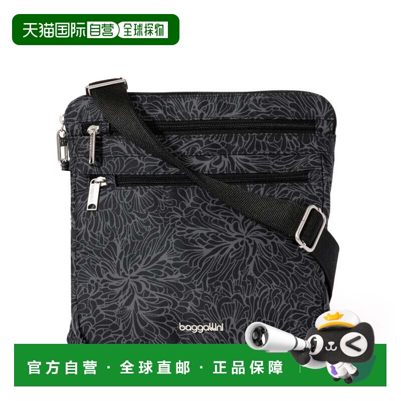 自营baggallini Securtex 防盗大号斜挎包 - 午夜花朵印花 美国奥