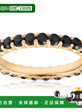 自营 pompeii3POMPEII 1 1/2 克拉黑色钻石永恒戒指 14k 黄金女士