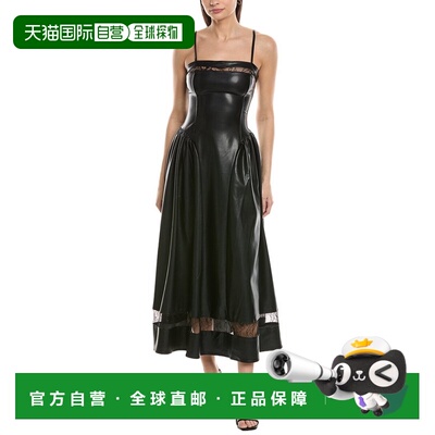 自营WeWoreWhat Lace Corset Midi Dress - black 美国奥莱直发